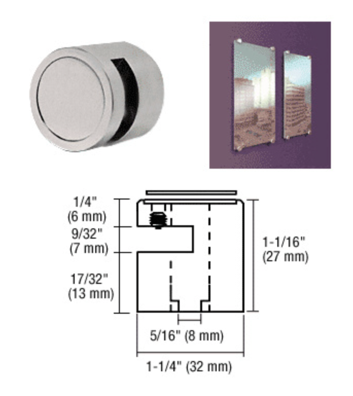 CUSTOM PROJECT - CRL Edge Grips, Brush Stainless Steel, 1/4''